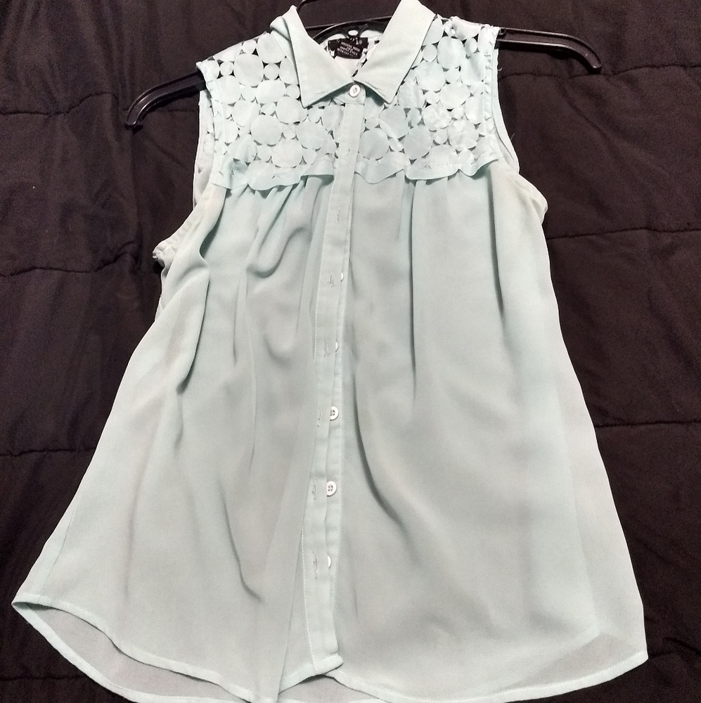 Aqua blue blouse